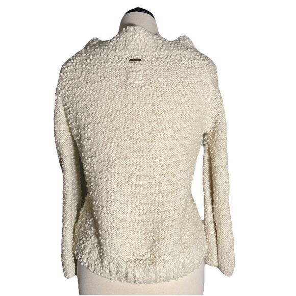 Billabong Sweater/Pullover Women-Sz S/P-Nylon Bl-Beige/Popcorn-L Sleeve-Rnd Neck - Picture 4 of 5